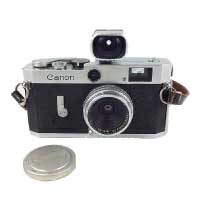 キャノン（Canon） ヴィンテージ P型 ポピュレール フィルムカメラ 25mm f:3.5 シリーズⅦ 85mm レンズ付き 動作未確認 中古品 画像