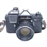 ミノルタ（MINOLTA） SR-1 ブラックボディ/レンズ AUTO ROKKOR-PF 55mm 1:1.8 中古品 画像