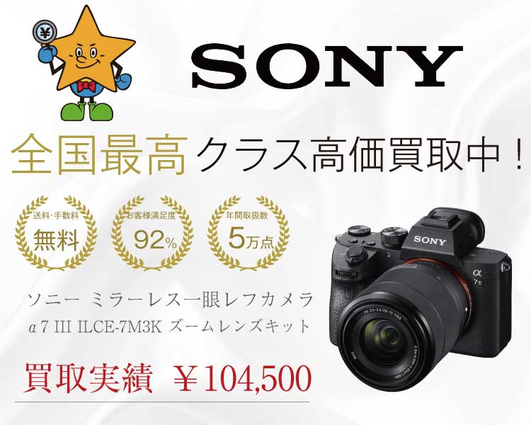 ソニー ミラーレス一眼 α7 III ILCE-7M3K ズームレンズキット買取実績
